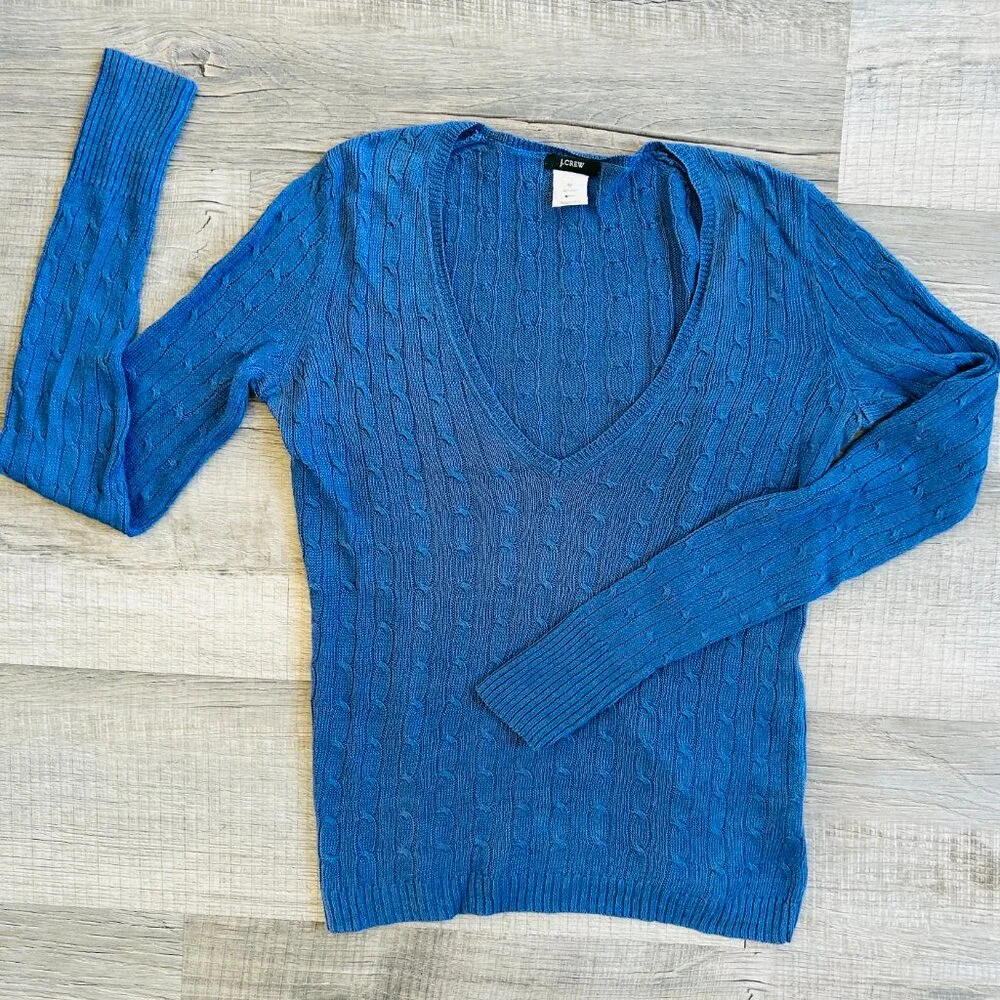 J. Crew 100% Linen V Neck Sweater (size XS)